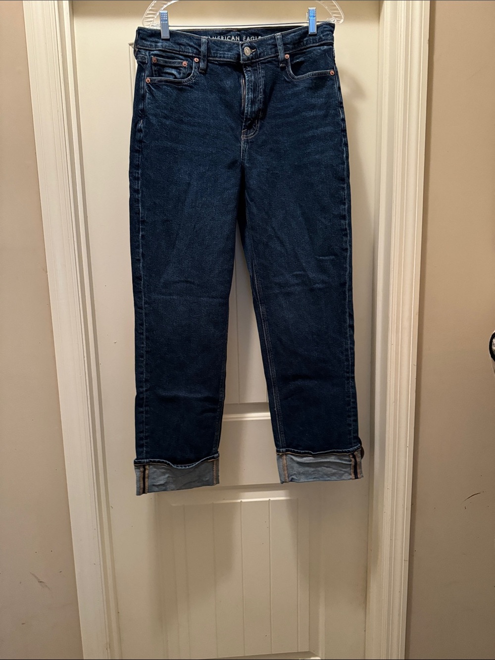 American Eagle Outfitters Jeans with Cuffed Hem Straight Leg